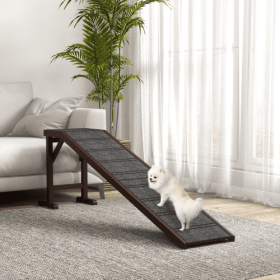 PawHut Dog Ramp For Bed, Pet Ramp For Dogs With Non-Slip Carpet And Top Platform, 74 X 16 X 25, Brown (Color: Brown) PawHut Dog Ramp For Bed, Pet Ramp For Dogs With Non-Slip Carpet And Top Platform, 74 X 16 X 25, Brown (Color: Brown)